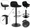 A black bar stool displayed from multiple angles with close-up shots of its features. Produktbild-Vorschau