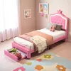 Kinderbett 90x200 cm, gepolstert, verstellbares Kopfteil, 2 Produktbild-Vorschau 11