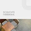 A graphic design with text and an image of an outdoor table and chairs. Produktbild-Vorschau