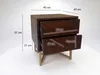 FineBuy Comodino in legno massello di acacia marrone con 2 Anteprima dell’immagine prodotto 3