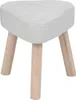 A close-up studio shot of a small, three-legged stool with a light-colored, textured seat and natural wood legs. Náhled obrázku produktu