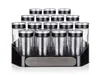 A set of spice jars on a black rack. Podgląd zdjęcia produktu