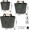 Filztaschen 3er Set Hirschkopf S/M/L dunkelgrau Hirschmotiv Produktbild-Vorschau 2