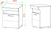 Technical drawing of a nightstand with dimensions indicated. Produktbild-Vorschau