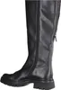 A close-up side view of a black leather knee-high boot. Produktbild-Vorschau