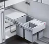 A pull-out waste bin system installed in a kitchen cabinet. Produktbild-Vorschau