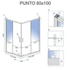Technical drawing and dimensions of a shower cabin. Produktbild-Vorschau