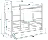 Kinderhochbett mit Stauraum und Matratzen 90x200 FERGUS – Produktbild-Vorschau 3