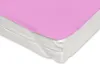 A close-up shot of a pink mattress protector on a white mattress. Produktbild-Vorschau
