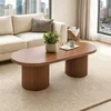 Merax Oval Couchtisch aus MDF, Vintage Design mit Produktbild-Vorschau 2