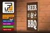 Holzschild Hinweis 27x10 cm Beer and BBQ Grill Bierglas Produktbild-Vorschau 4