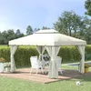 Outsunny Gartenpavillon 4 x 3 m Doppeldach-Partyzelt mit Produktbild-Vorschau 2
