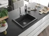 Mexen Elix lavello in granito a 1 vasca 600 x 500 mm, nero Anteprima dell’immagine prodotto 2