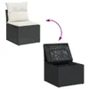 11-tlg. Garten-Sofagarnitur mit Kissen Schwarz Poly Rattan Produktbild-Vorschau 4