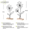 2er Set Deko Aufsteller Draht Blume Metall Holz Schwarz Produktbild-Vorschau 2