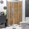 dedeco Eck-Duschrückwände Aluminium wasserfest Motiv: Holz Produktbild-Vorschau 2