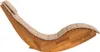 A wooden rocking chaise lounge with a beige cushion, shown against a white background. Anteprima dell’immagine prodotto