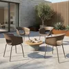 Outsunny Gartenstühle 4er Set ergonomisch Balkonstühle mit Produktbild-Vorschau 2
