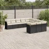 Design 11-tlg. Garten-Sofagarnitur mit Kissen Schwarz Poly Produktbild-Vorschau 1