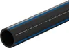 A black pipe with blue stripes on a white background. Produktbild-Vorschau