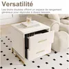 UnboxG Ensemble de 2 tables de nuit en velours beige avec 2 Voir les images du produit 10