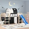 vidaXL Záclony pro podkrovní postel s tunelem bílý a černý Náhled obrázku produktu 2