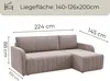 A diagram showing the dimensions of a sofa. Produktbild-Vorschau