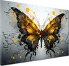 Modern Schmetterling Yellow Wandbild Leinwandbild Produktbild-Vorschau 1