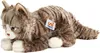 A plush toy cat lying down on a white background. Anteprima dell’immagine prodotto