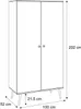 Zweitüriger Kleiderschrank HARMONY Natürlich Rosa, Produktbild-Vorschau 6