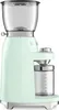 A pastel green Smeg coffee grinder is shown against a white background. Náhled obrázku produktu