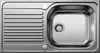 A top-down view of a stainless steel kitchen sink with a drainboard. Náhľad obrázku produktu