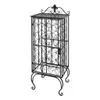 A black metal wine rack with a decorative top and curved legs, shown against a white background. Náhľad obrázku produktu