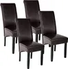 Four brown dining chairs are arranged in a row against a white background. Náhled obrázku produktu