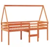 The Living Store Hochbett mit Dach Wachsbraun 90x190 cm Produktbild-Vorschau 3