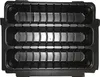 A top-down view of an empty black plastic organizer tray with multiple compartments. Produktbild-Vorschau