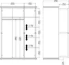 Szafa 3-drzwiowa – biała sypialnia 60,5 x 138,8 cm Podgląd zdjęcia produktu 3