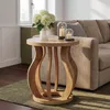 Tribesigns Runder Beistelltisch, aus Holz, im Landhausstil, Produktbild-Vorschau 7