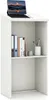 A white podium with a shelf, displaying books and office supplies, and a laptop on top. Anteprima dell’immagine prodotto