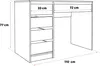 Idohome - Schreibtisch mit Schubladen BELLA 110x77x55 cm Produktbild-Vorschau 7