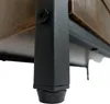 Close-up of the metal leg and wooden shelf of a piece of furniture. Produktbild-Vorschau