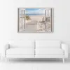 Leinwandbild blick aus dem fenster weg zum strand 120x80 cm Produktbild-Vorschau 2