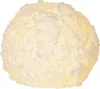 A close-up, lit-up snowball-shaped candle. Produktbild-Vorschau