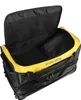 An open black and yellow travel bag with wheels. Náhľad obrázku produktu