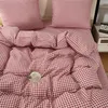 Komplet pościeli Różowa krata 140x200 cm + poszewka 70x80 Podgląd zdjęcia produktu 7