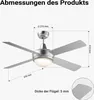 Stropný ventilátor Wiltec Ø 130 cm so 4 lopatkami, Náhľad obrázku produktu 3
