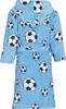 Playshoes Fleece-Bademantel Fußball, in blau, Größe 146/152 Produktbild-Vorschau 3