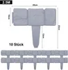 A top-down view of garden edging pieces and a line of assembled garden edging. Produktbild-Vorschau