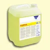 A large yellow plastic container of cleaning fluid with a label. Produktbild-Vorschau
