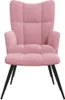 vidaXL Relaxačné kreslo s taburetkou Pink Velvet Náhľad obrázku produktu 2